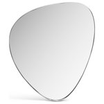 Meridian Furniture - Finch Glass Mirror With Iron Frame, Brushed Silver, 36" H - Count on this Finch silver mirror to reflect your good taste and remarkable style. This artfully designed mirror brings a bit of the art gallery to your home space with its unique shape and simple design. An iron metal frame with a brushed silver finish ensures an eye-grabbing look that instantly draws attention from the moment family and friends enter your room. Use it as a standalone focal point on a large wall or hang it above a bathroom vanity or dressing table for added oomph.