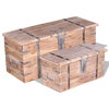 vidaXL Storage Chest Set Storage Box Wooden Trunk Chest 2 Piece Acacia Wood