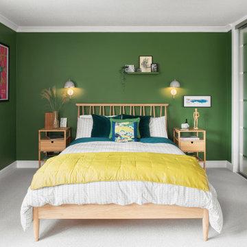 Lush green bedroom