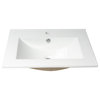 ALFI brand ABC803 White 25" Rectangular Drop In Ceramic Sink with Faucet Hole