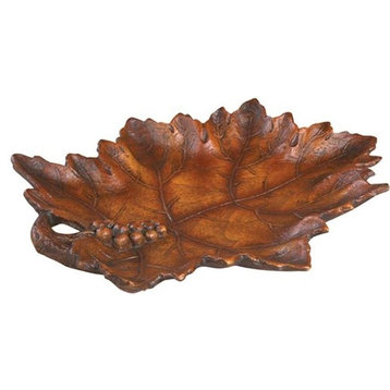 Tray TRADITIONAL Lodge Grape Leaf Resin Hand-Cast Hand-Painted