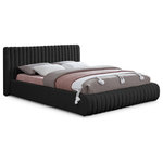 Meridian Furniture - Nash Boucle Fabric Upholstered Bed, Black, Queen - Reimagine your bedroom space when you make this Nash boucle fabric bed your own. This lovely bed features a heavily tufted headboard and footboard for a dimensional look that's both modern and elegant at the same time. The bed is upholstered all over with soft rich black boucle fabric that is welcoming to the touch and super soft against your back as you sit in bed to read or watch TV.