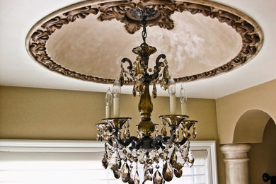 Inspiration for a mid-sized victorian formal and enclosed living room remodel in Orange County with beige walls and no tv