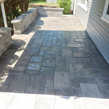 Raised Paver Patio with Built-in Seating Walls