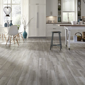 24" x 6" Himba Gray High Definition Porcelain Flooring