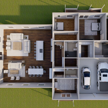 Barndominium House Plan – 2-Bedroom Rustic-Modern Haven