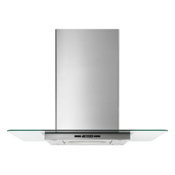 Jenn-Air 36" Glass Collection Island Mount Canopy Hood Stainless/blk | JXI5036WS - Range Hoods And Vents
