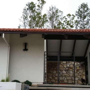 Seamless Box Style Gutters on Tile Roof Home in Santa Ana