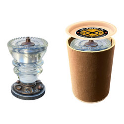 Railroadware - Insulator Candle Votive Steel Base & Gift Box, Clear Insulator - Candleholders