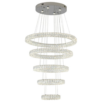 Triple Sided Clear Crystal Ring Chandelier