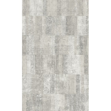 Scratched Textured Blocks Geometric Textured Double Roll Wallpaper, Grey, Double Roll