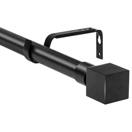 1" Wright Adjustable Curtain Rod, Black, 28"-48"
