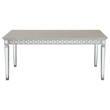 Varian Dining Table, Mirrored and Antique Platinum