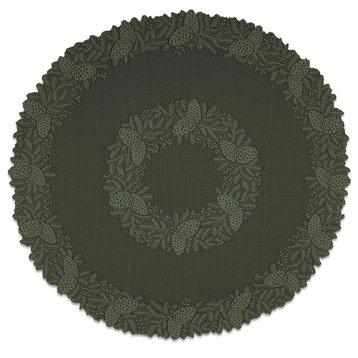 Heritage Lace Highland Pine 42" Round Topper in Aspen Green