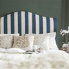 Safavieh Connie Navy and White Headboard, Silver Nail Head, King