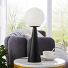 Apex Glass Globe Glass Table Lamp, White Black