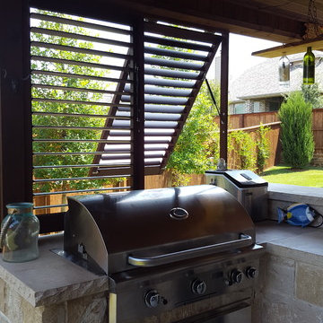 Outdoor Kitchen with Weatherwell Elite Aluminum Shutters