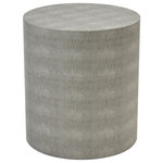ELK HOME - ELK HOME 3169-120 Dexter Accent Table - ELK HOME 3169-120 Dexter Accent Table. Item Collection: Dexter. Item Style: Transitional. Item Finish: Grey Faux Shagreen. Primary Color: Gray. Item Materials: Wood-wrapped Faux Shagreen. Dimension(in): 16(W) x 16(Depth) x 18(H) x 16(Dia).