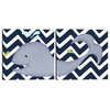 Wallace Whale Diptych, Navy