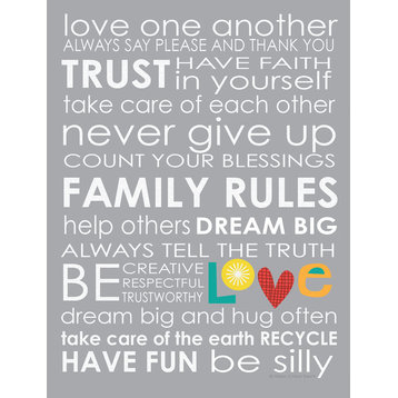 Family Rules Print, 8"