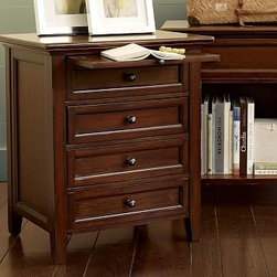 Pottery Barn - Hudson 4-Drawer Bedside Table, Mahogany stain - Nightstands And Bedside Tables