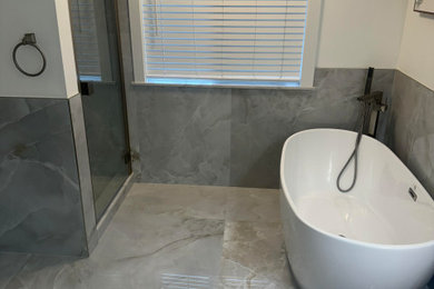 Inspiration for a modern bathroom remodel in Other
