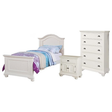 Picket House Furnishings Addison 3 Piece Twin Bedroom Set in White