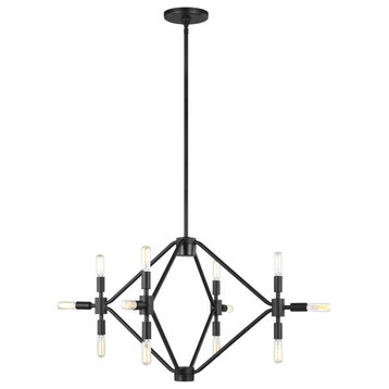 Sea Gull Wyn Small 12-LT Chandelier 5106712-112 - Black