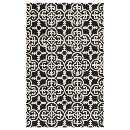 Safavieh Cambridge Collection CAM133 Rug, Black/Ivory, 6'x9'