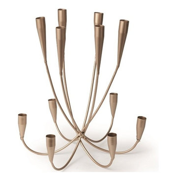 Brushed Gold Candelabra Centerpiece