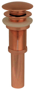2 3, 4" Decorative Pop-Up Mushroom Drain With Overflow, Polished Copper