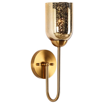 LNC Nicomedes 1-Light Modern Glam Gold Wall Sconce