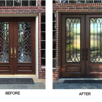 Wood Doors with Wrought Iron