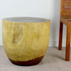 Haussmann Wood Oval Drum End Table 20"x18" Livos Antique Oak Oil