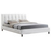 Baxton Studio Vino White Modern Bed With Upholstered Headboard, Queen