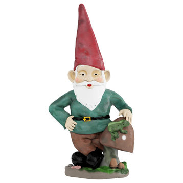 Lawn Gnome Statue-Fun Classic Style Resin Figurine for Outdoor Garden Decor