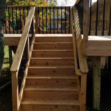 Large Cedar Deck on Brick House