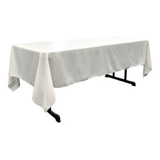 Polyester Poplin Fitted Tablecloth with Open Back Design (White, 72
