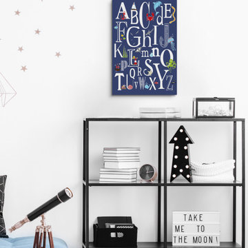 "Abc Nautical Navy" Painting Print on Wrapped Canvas