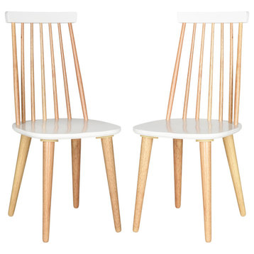 Safavieh Burris Spindle Side Chairs, Set of 2, Natural/White