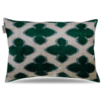 Canvello Luxury Leaf Green Carbon Grey Pillow for Couch, 16x24 in, 40x60 cm