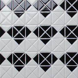 Diamond Pattern: Bold Triangle Tile - TR1-MD-GW-B - Mosaic Tile