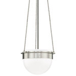 Hudson Valley Lighting - Silo 1 Light Pendant, Polished Nickel Finish, White Glass - Features:
