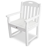 Polywood - Trex Outdoor Furniture Yacht Club Garden Arm Chair, Classic White - Whether used as a companion to one of the Yacht Club dining tables or grouped to create a cozy sitting area, the stylish Trex Outdoor Furniture Yacht Club Garden Arm Chair is as comfortable as it is charming. And since it's available in a variety of attractive, fade-resistant colors that coordinate perfectly with your Trex deck, it's sure to add beauty to your outdoor dining and entertaining space. Made in the USA and backed by a 20-year warranty, this eco-friendly chair is built for performance, durability and good looks. It's constructed of solid HDPE recycled lumber so it is also extremely low-maintenance. It's resistant to weather, food and beverage stains, and environmental stresses. And unlike traditional wood furniture, this chair won't rot, crack or splinter and you'll never have to paint or stain it.