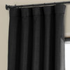 Faux Linen Darkening Curtain Single Panel, Essential Black, 50"x108"