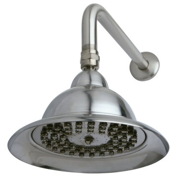 Showerscape 6" Bell-Shaped Brass Showerhead w/12" Shower Arm, Brushed Nickel