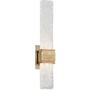 Freeze 2-Light LED Sconce, Gold Leaf and Hand-Crafted Venetian Glass