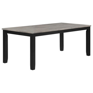 Coaster Elodie Wood Rectangular Dining Table with Extension Leaf Gray and Black