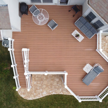 Azek Cypress Decking, TimberTech Radiance Rail, 715 Sq Ft Nicolock Paver Patio