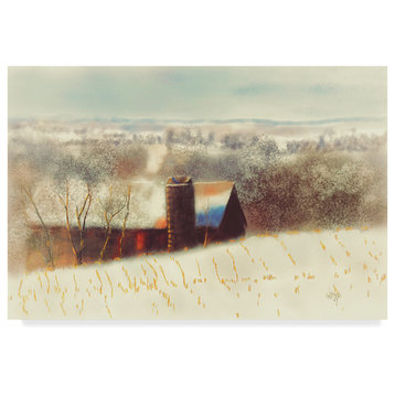 Lois Bryan 'The Barn Over the Hill' Canvas Art, 32"x22"